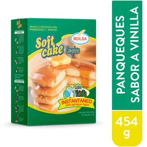 Harina Molsa Pancake Premez Sabor a Vainilla- 454 g