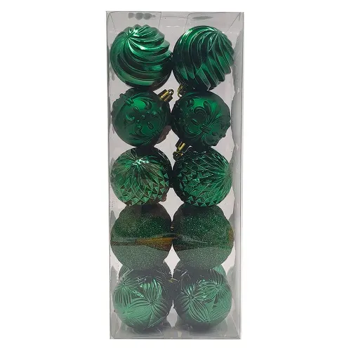 Esferas Holiday Time verde 60 mm - 20 Uds