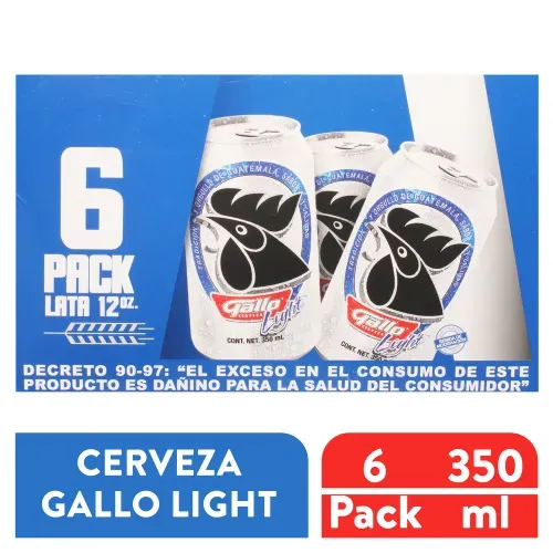 Cerveza Gallo light sabor y calidad en lata 6 pack - 2100 ml