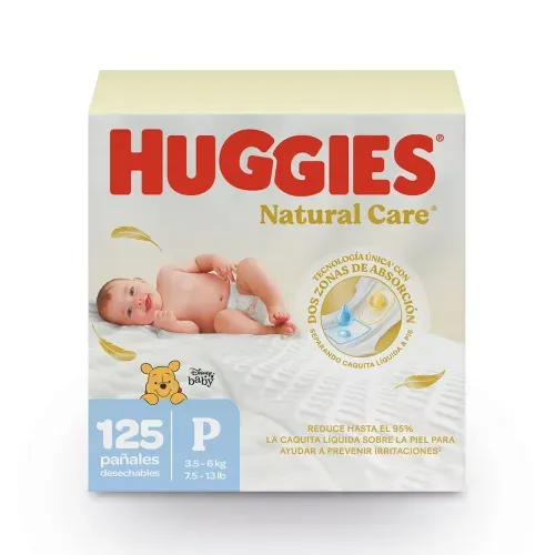 Pañales Huggies Natural Care Etapa 1/P - 125 Unidades