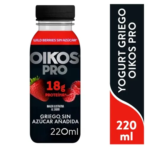 Yogurt Oikos Pro Bebible Fru Rojos 220g
