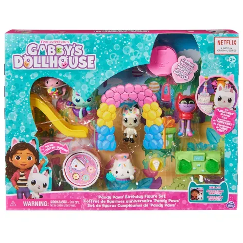 Set de figuras Gabby's Doll House cumpleaños de pandy paws