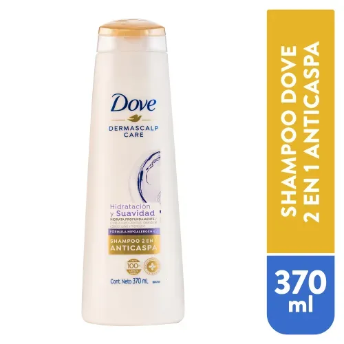 Shampoo Anticaspa Dove Hidratación Y Suavidad 2En1 - 370 ml