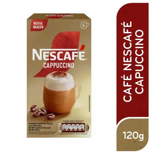 Café Nescafé Cappuccino Original Caja 6 Sobres - 120 g