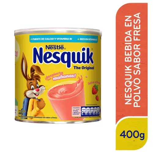Bebida en polvo Nesquik Sabor Fresa Lata - 400 g