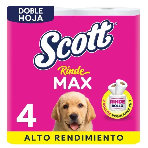 Papel Higiénico Scott Rindemax Doble Hoja - 4 Rollos