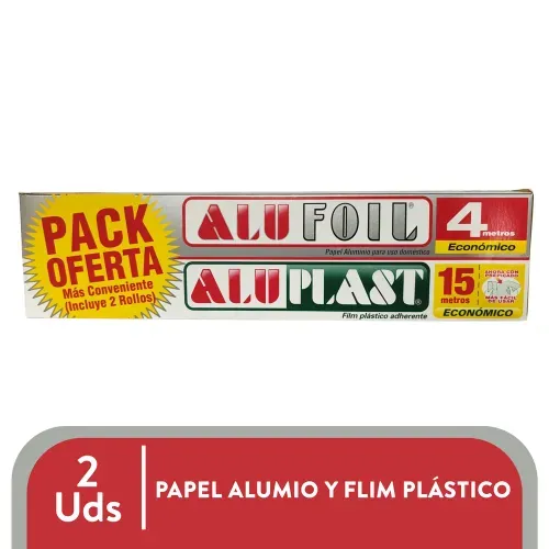 Aluminio Alufoil más Aluplast film papel -2 Uds
