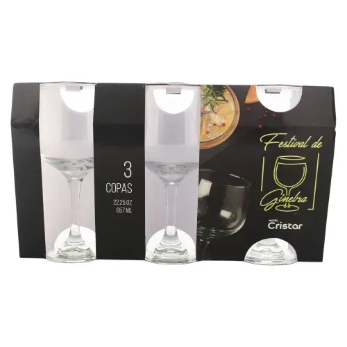 Copa Cristar Masivo Ginebra Set 3 Unidad
