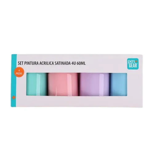 Pinturas Acrílicas Pen Gear, satinada -4 uds/60 ml