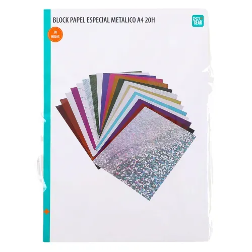 Block papel Pen Gear, especial metálico tamaño A4 -20 hojas