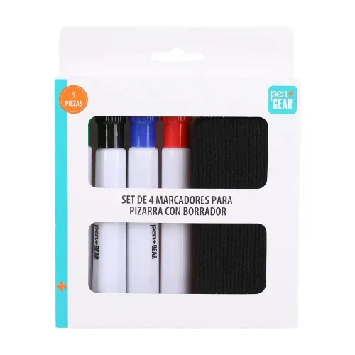 Marcadores para pizarra Pen Gear, con borrador -5 pzas