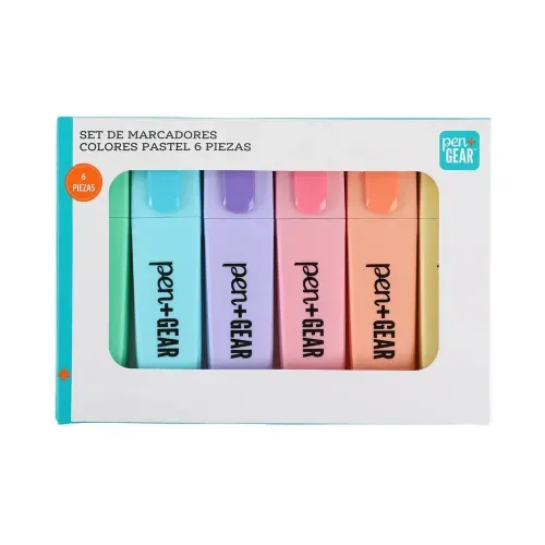 Marcadores Pen Gear, colores pastel -6 pzas