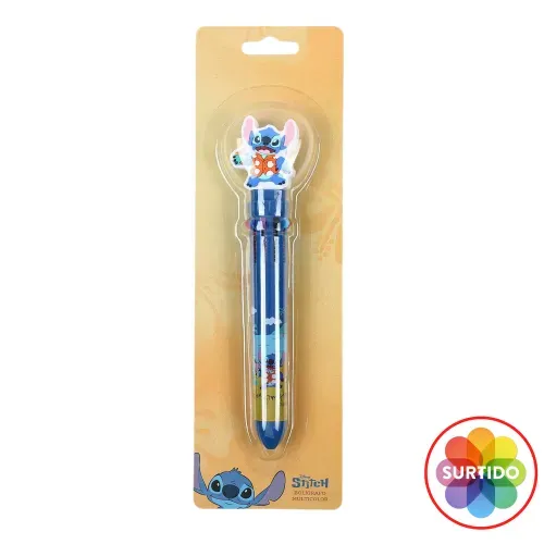Stitch Boligrafo 3d Retractil 10 Colores