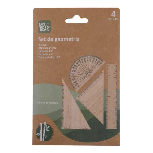 Reciclado Set D Geometria De Bamboo 4pza