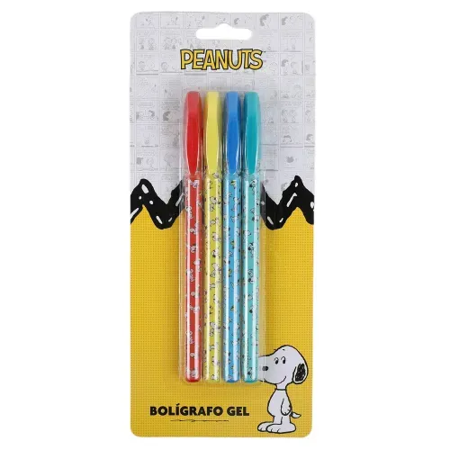 Snoopy 4 Boligrafos Con Disenos