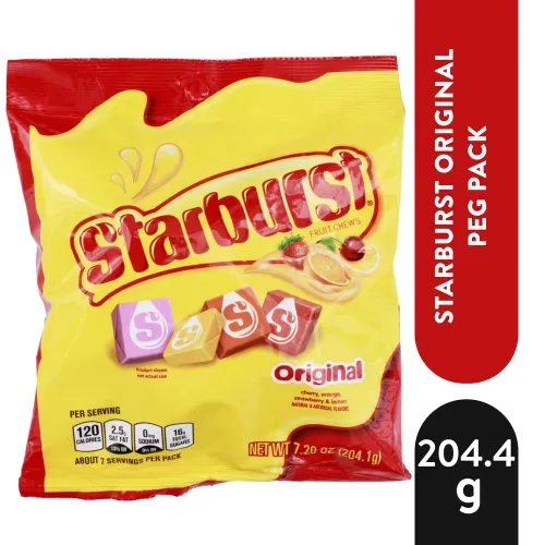 Starburst Peg Pk Fruit Chews 12x204.1g