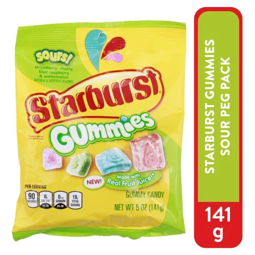Starburst Gummies Sour Peg Pk 12x141 G