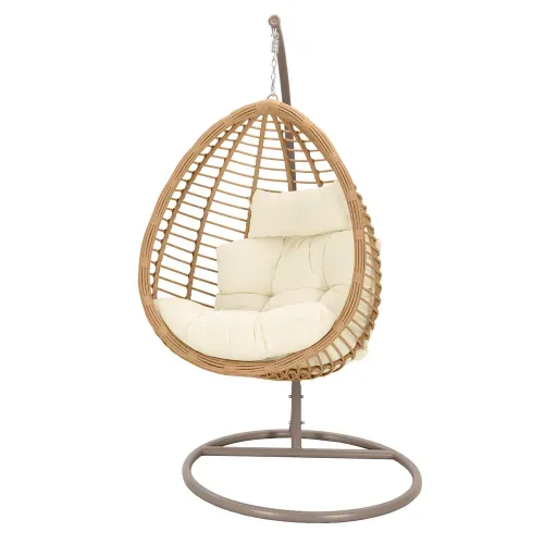 Silla Home Trends tipo nido rattan café 73x118 cm
