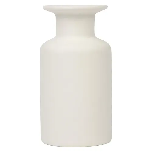 Ms Florero De Ceramica Blanco 19cm