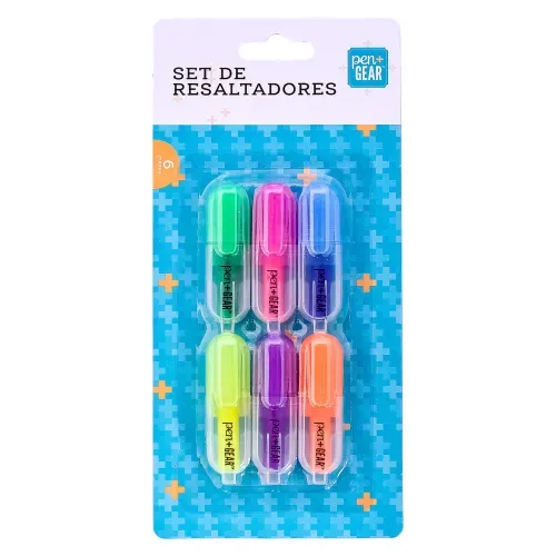 Mini Resaltadores Pen Gear-6 Piezas