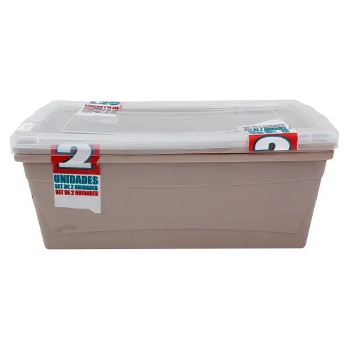 Caja organizate Guateplast con tapa capacidad 6 L - 2 Pzas