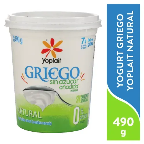 Yogurt griego Yoplait sin azúcar añadida - 490 g