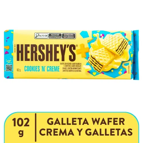 Galletas Hershey's wafers cookies & creme - 102 g