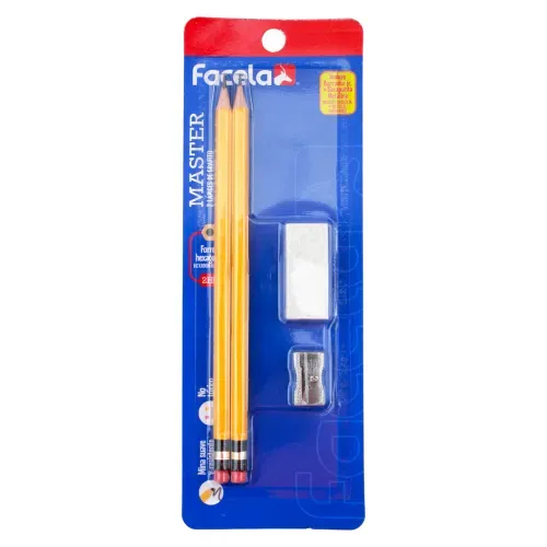 Borrador Facela Sacapunta Y Lapiz- 2 Lapiz Grafito+1 Sacapunta+1Borrador