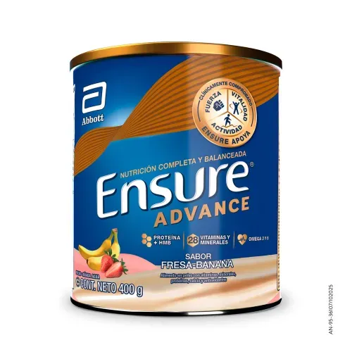 Fórmula Nutricional Ensure® Advance Fresa Y Banana - 400 g