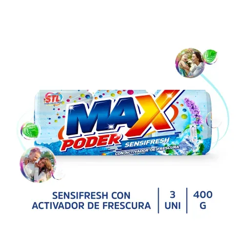 Jabon Max Poder Sensifresh 3pk 1200 g
