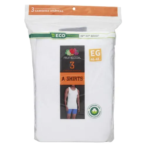 Camiseta Fruit Of The Loom Blanco Xl 3P