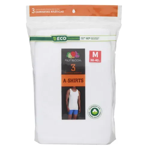 Camiseta Fruit Of The Loom Color Blanco 3 Pack Talla M