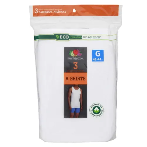 Camiseta Fruit Of The Loom Color Blanco 3 Pack Talla 3