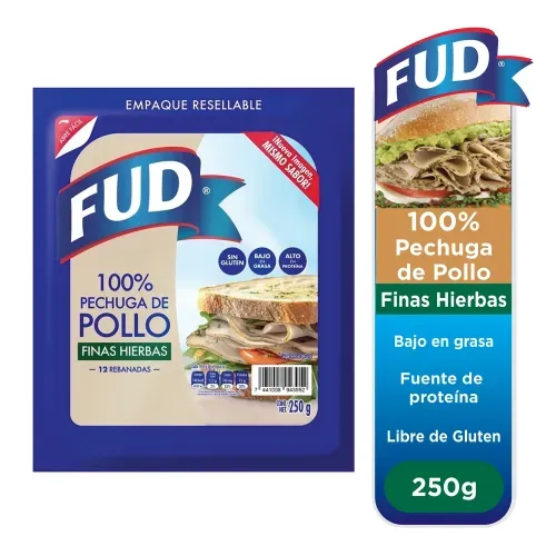 Jamón Pechuga Pollo Finas Hierbas Fud - 250 g