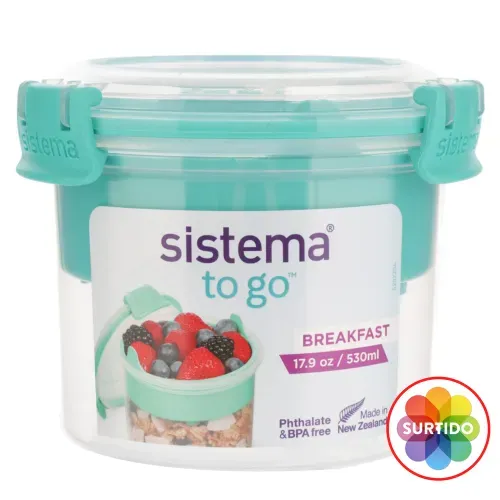 Recipiente Redondo Hermético Sistema Plastics Togo - 530 ml