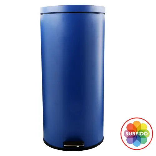 Basurero Redondo Acero Inox Pedal 30l