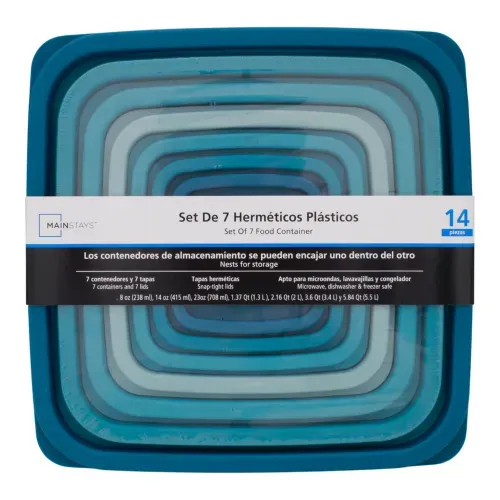 Set De 7 Hermeticos Plasticos Mainstays