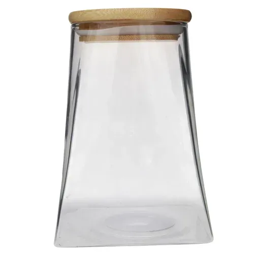 Canister De Vidrio Tapap De Bambu 900ml