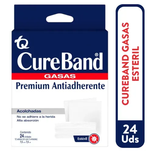 Cureband Gasa Esteril 12 Sobres 24 Ga Unidad