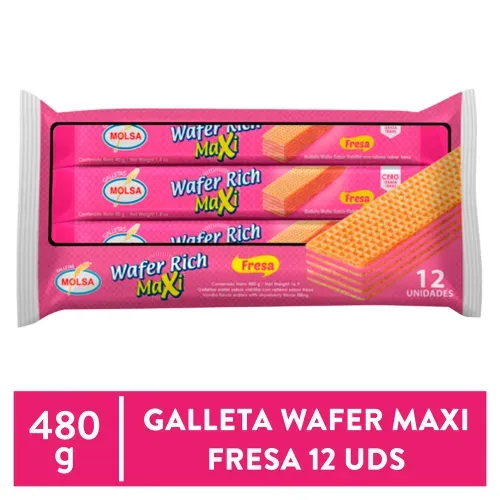 Galleta Wafer Maxi Fresa 40G