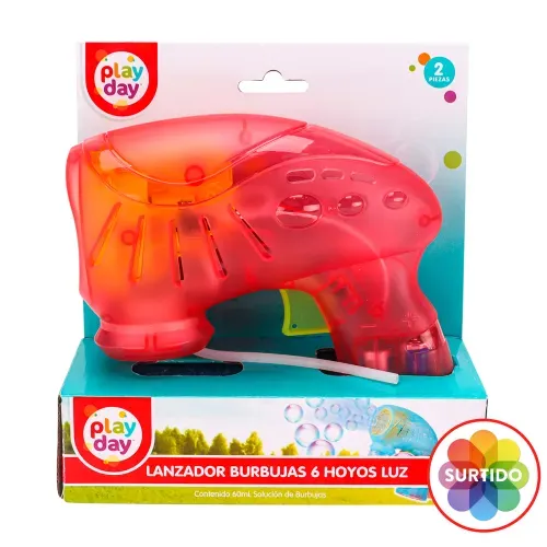 Lanzador Burbujas 6 Hoyos Luz Pd 60ml