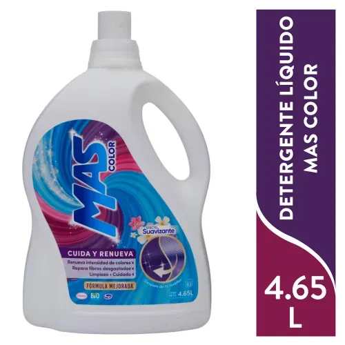Detergente Líquido Suavizante Mas Color - 4.65 L