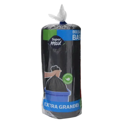 Bolsa Para Basura Supermax Color Negra Tamaño Xg - 30 Unidades