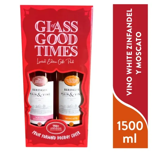 2pck Beringer Zinfandel y Moscato 1500ml