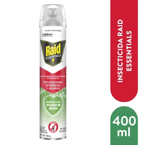 Insecticida en Aerosol Raid Essentials para Insectos Rastreros 400 ml