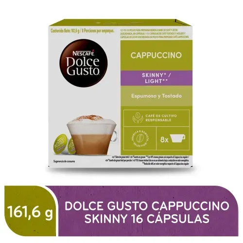 Café Nescafé Dolce Gusto Cappuccino Skinny 16 Cápsulas - 161.6 g