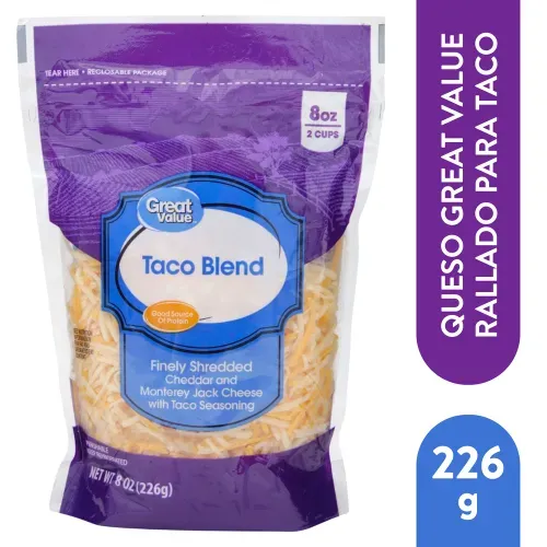 Queso Great Value Rallado Para Taco - 226 g