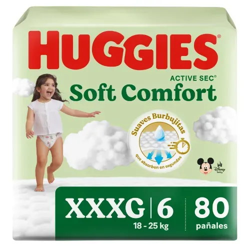 Pañales Huggies Soft Comfort Etapa 6/XXXG - 80 Unidades