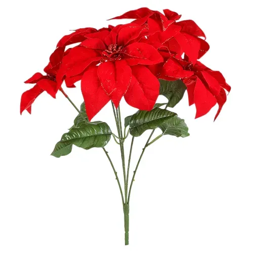 Pick Holiday Time flor pascua roja Navidad - 48 cm