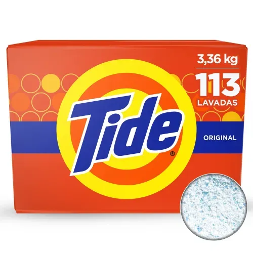 Detergente Polvo Tide Original Ropa Blanca Color 113 Cargas - 3.36 kg